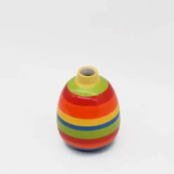 Vase ovale rayé - Multicolore