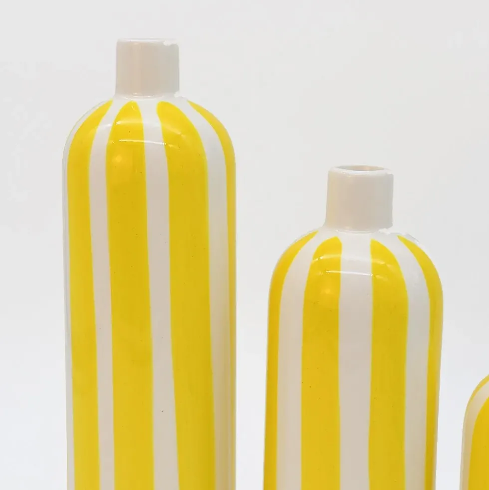 Vase rayé "Costa Nova" - Jaune
