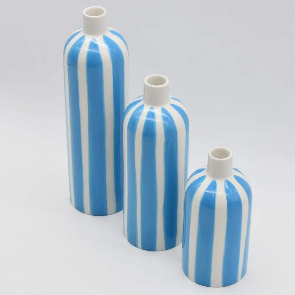 Vase rayé "Costa Nova" - Turquoise